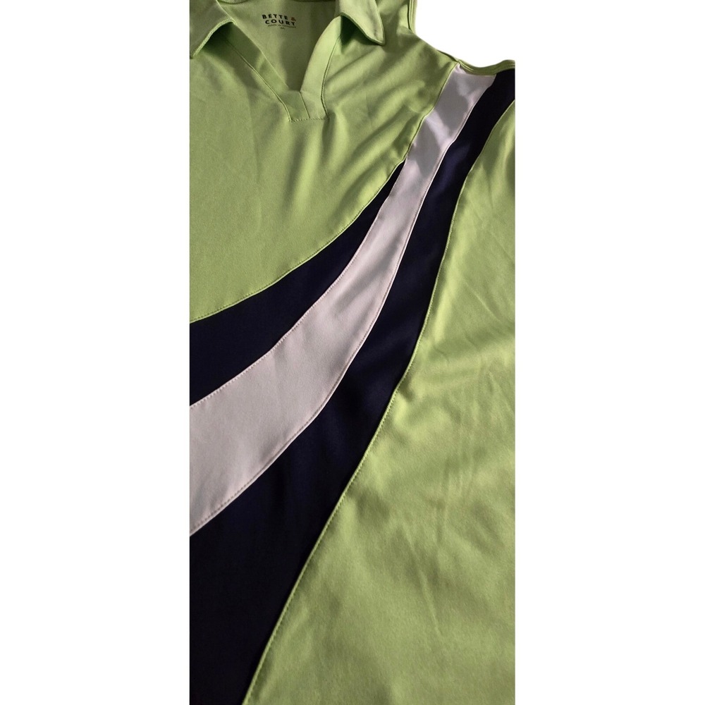 M Bette and Court sleeveless active top lime green navy tennis golf pickleball - Picture 6 of 8